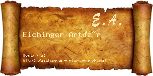 Eichinger Artúr névjegykártya
